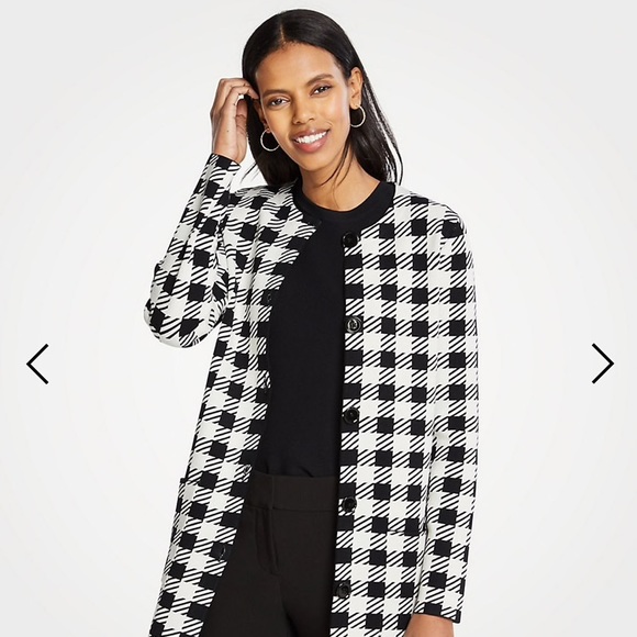 black and white coatigan